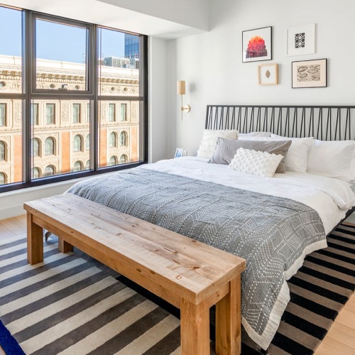 bedroom with bright, natural lighting