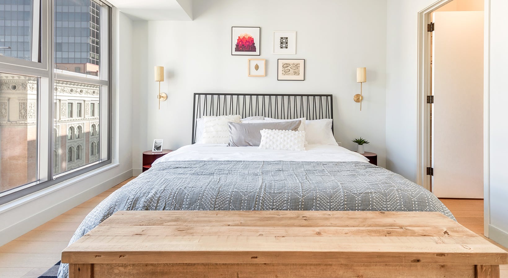 bedroom with bright, natural lighting